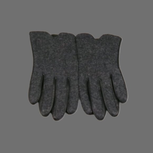 Eddie Bauer Gray Wool and Black Leather Gloves, Size L Women's - Picture 2 of 6